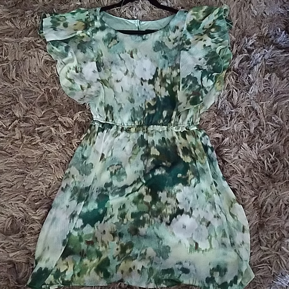 H & M green printed dress